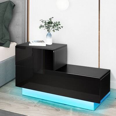 Malvern 2 - Drawer Nightstand Wade Logan Color: Black