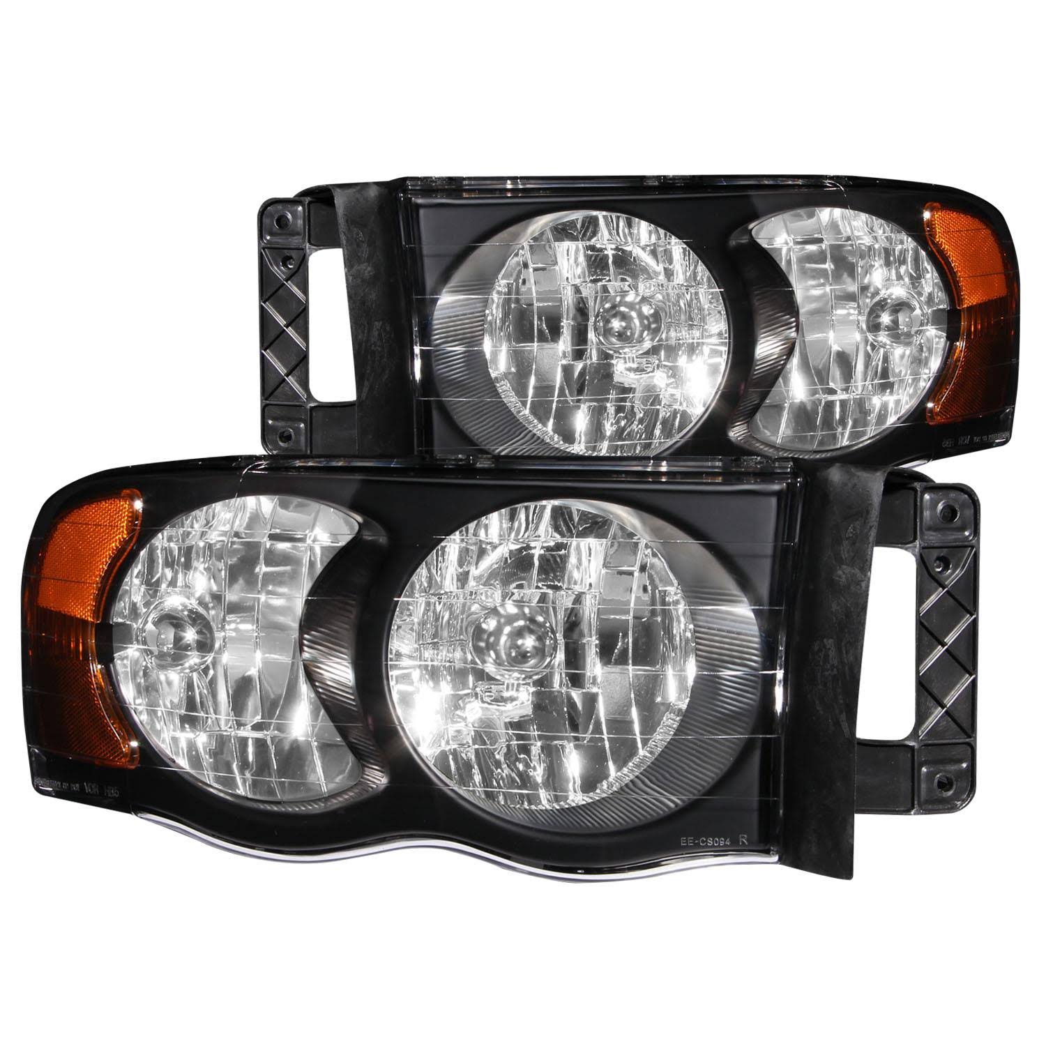 Anzo 111022 - Headlights - Crystal - Black