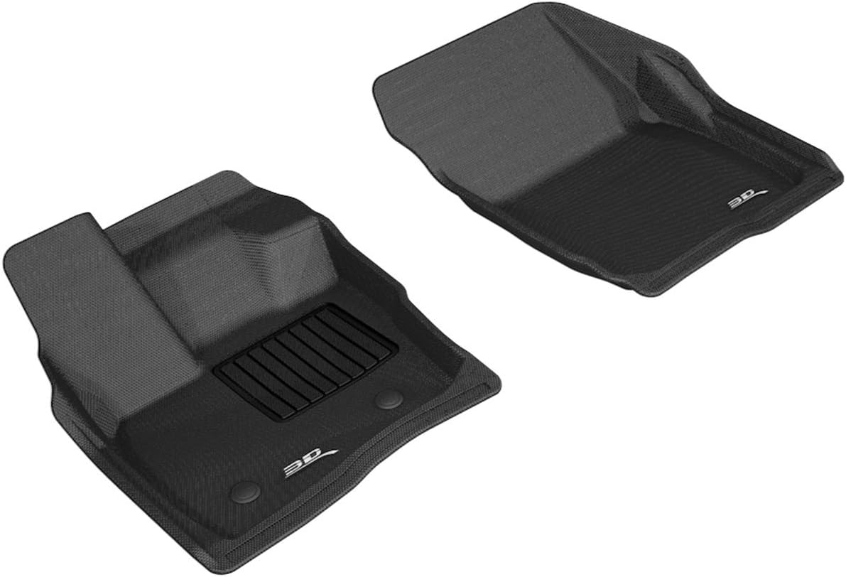 3D MAXpider Complete Set Custom Fit All-Weather Floor Mat for Select Ford Fusion Models - Kagu Rubber (Black)