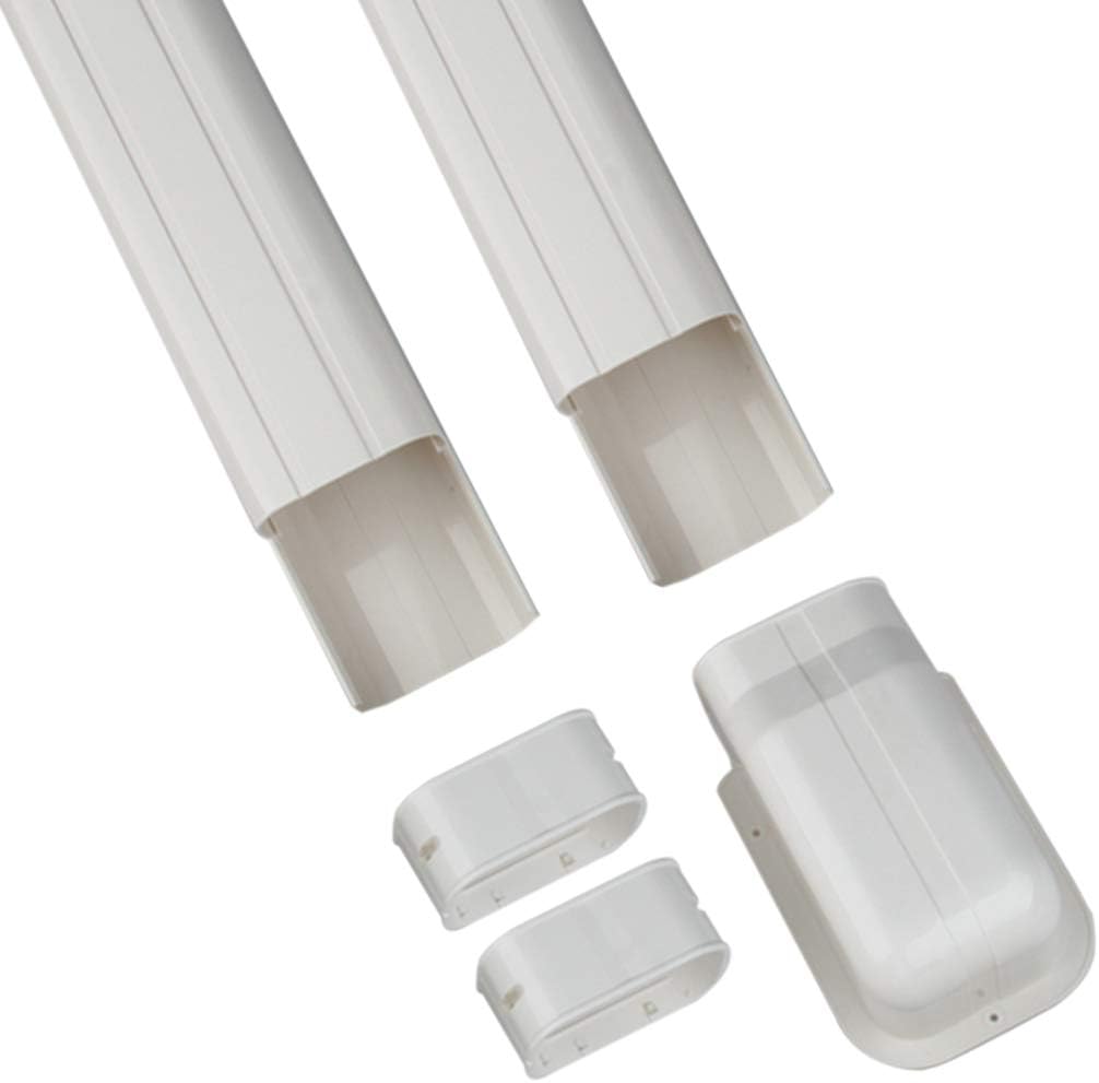 Forestchill 4'' W x 7.5ft L Air Conditioner Decorative PVC Line Set Cover Kit, Tubing Covers for Mini Split A/C, Heat Pump System and Central AC