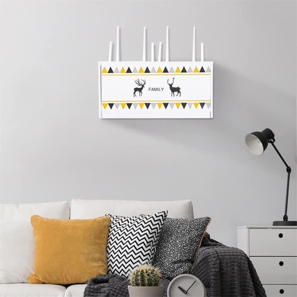 WiFi Router Finishing Box Set-top Box Rack Patch Panel Storage Rack Hidden Wire Management Container Desktop Storage Box Storage Box (Color : White, Size : 4824cm)