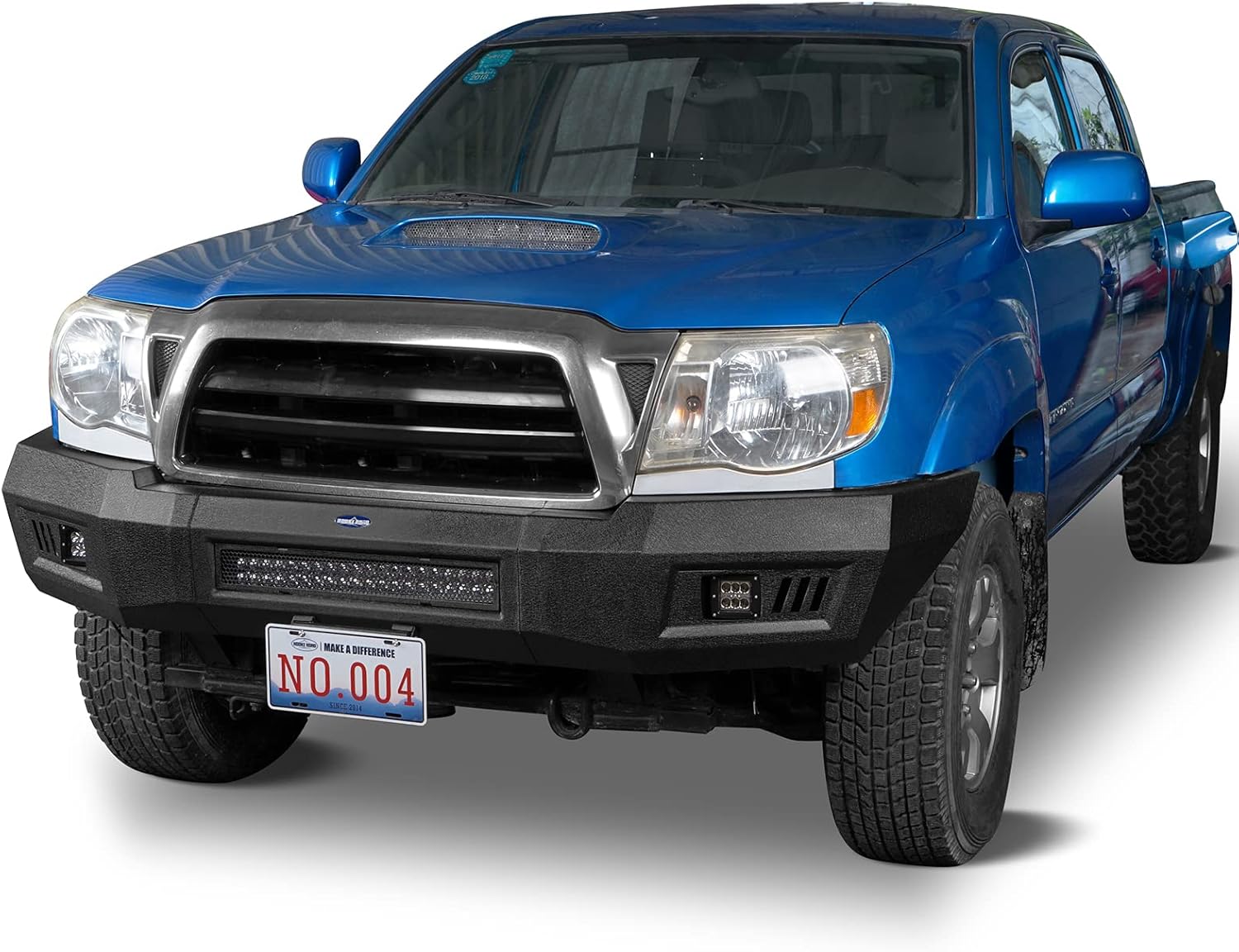 Hooke Road Tacoma Front Bumper w/License Plate Mount and LED Lights for Toyota Tacoma 2005-2015 2nd Gen Pickup Trucks