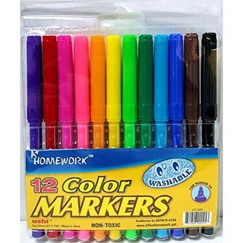 Washable Colored Markers - 12 Pack Case Pack 48