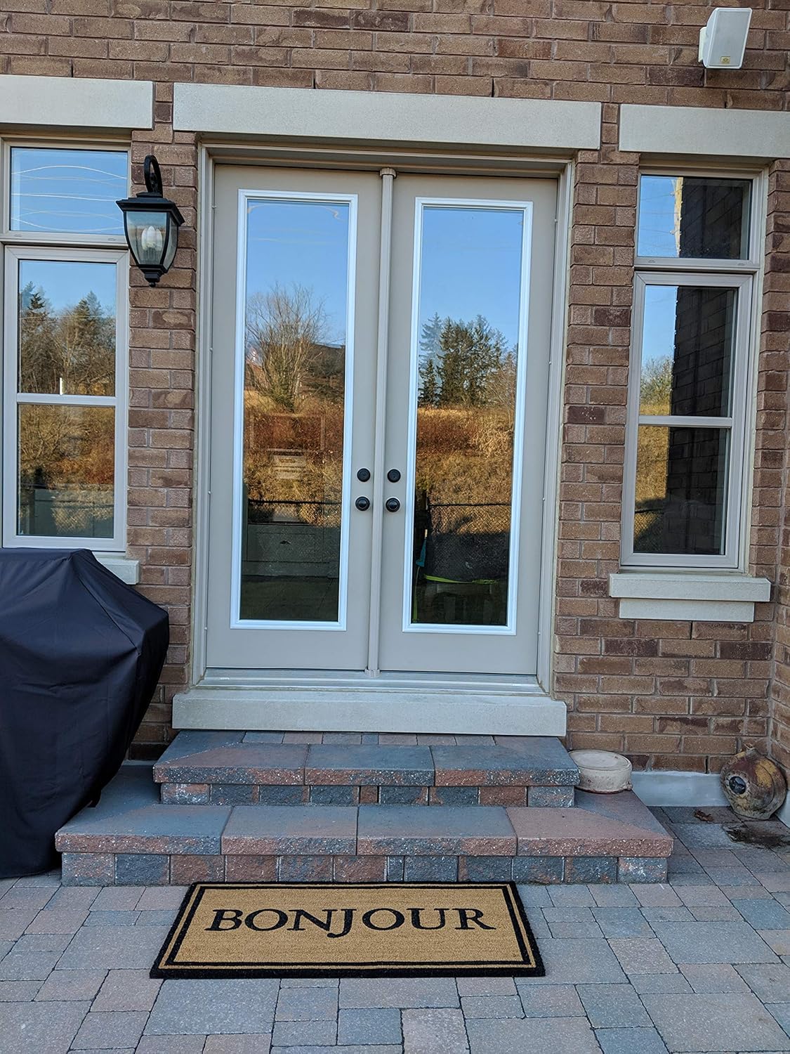 All Natural Coir Door Mats Gift 24 X 48 Inches Entrance Deck Patio Floor Door Indoor and Outdoor with PVC Slip Free Rubber Back (Bonjour)