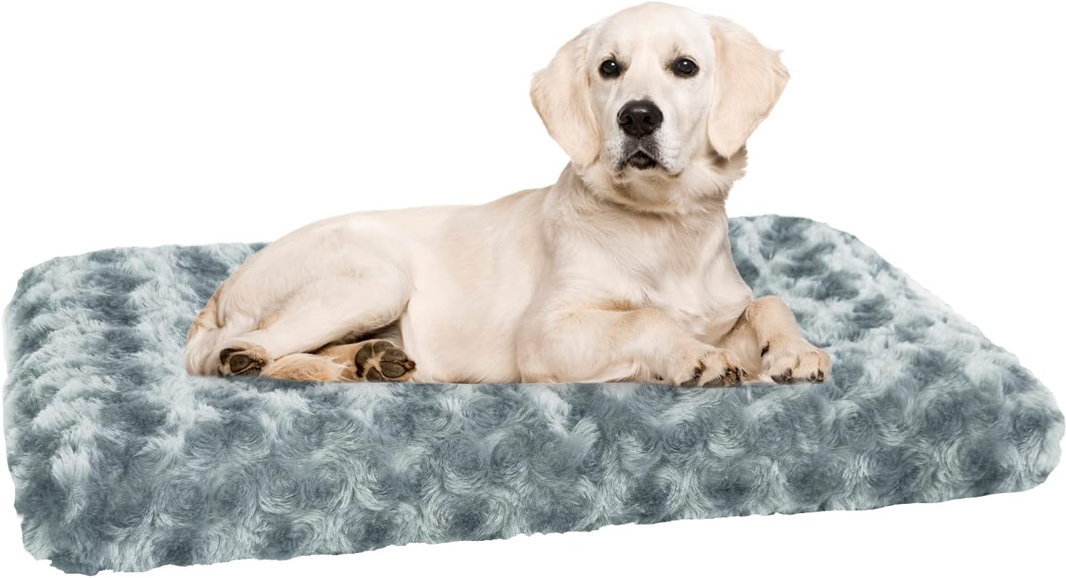 Furrybaby Dog Bed Mattress for Dog Crate, Dog Bed Soft Comfortabl Pet Bed Pad with Non-Slip Bottom, Machine Washable Cat Bed Dog Kennel Pad for Large, Medium, Small Dogs(S 24x18in, Pink)