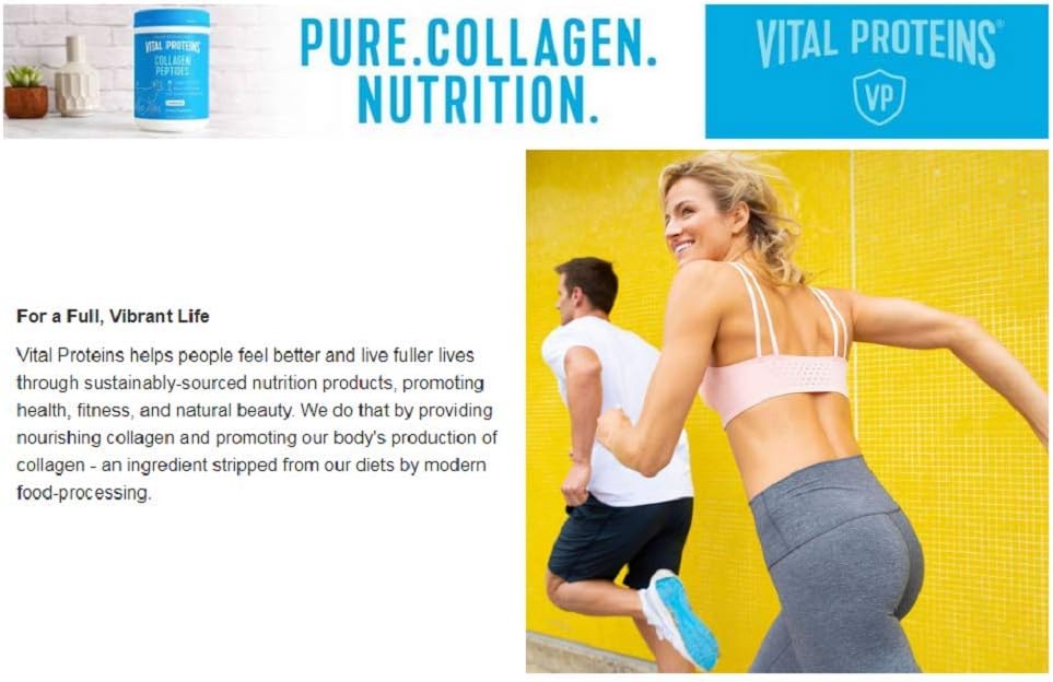 Vital Proteins Natural Whole Nutrition Collagen Peptides - Pasture Raised, Grass Fed, Paleo Friendly, Gluten Free, Single Ingredient - 24 Ounce Pack of 2