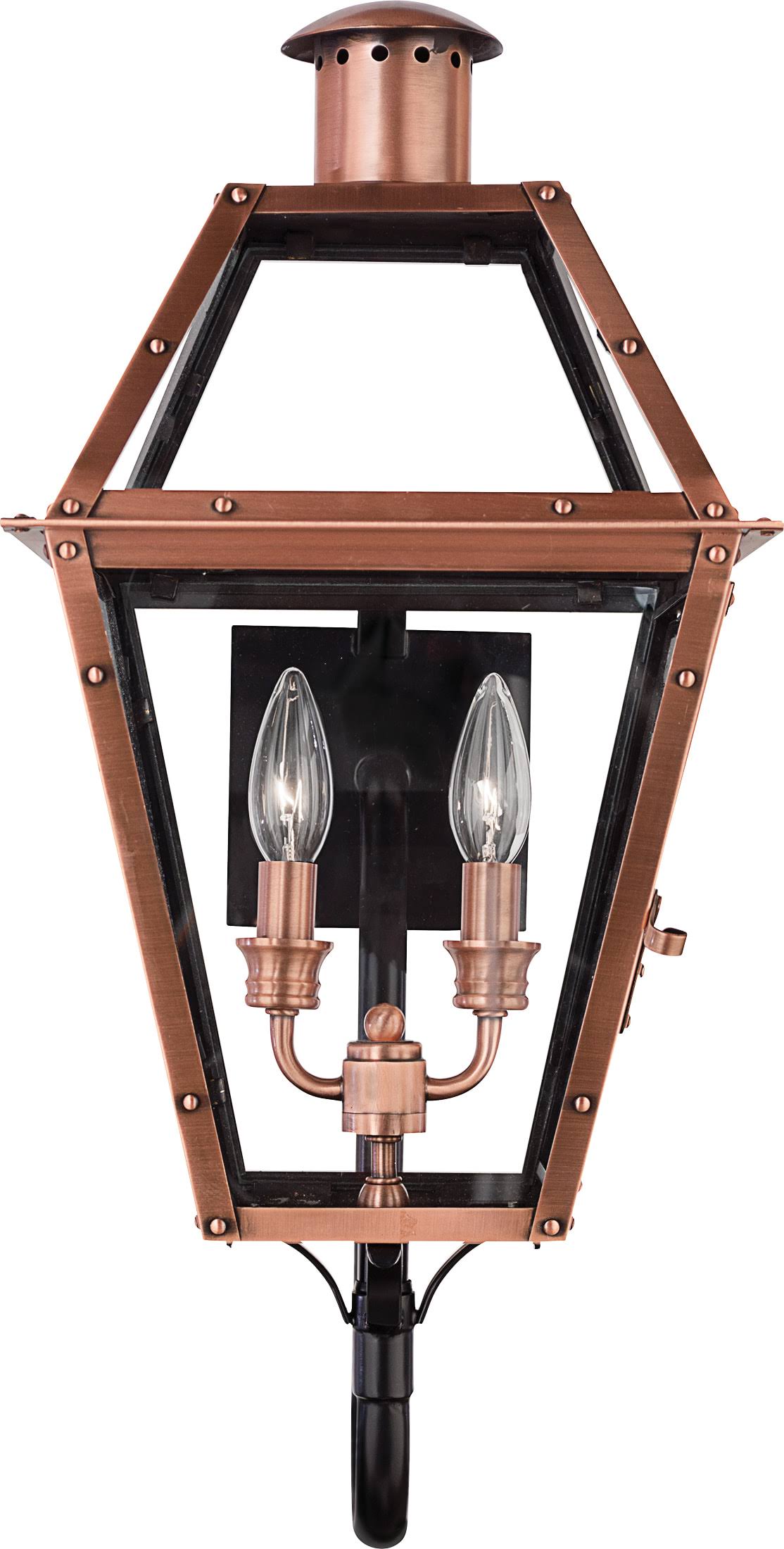 Quoizel 2 Light Rue De Royal Outdoor Wall Lantern, Aged Copper RO8311AC