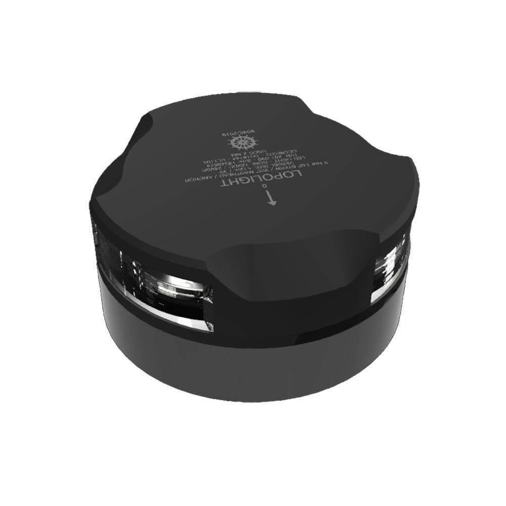 Lopolight Masthead, Anchor u0026 Stern Light - 2nm - Single - Black Housing - Horizontal Mount for Sailing Vessels - 201-030-B