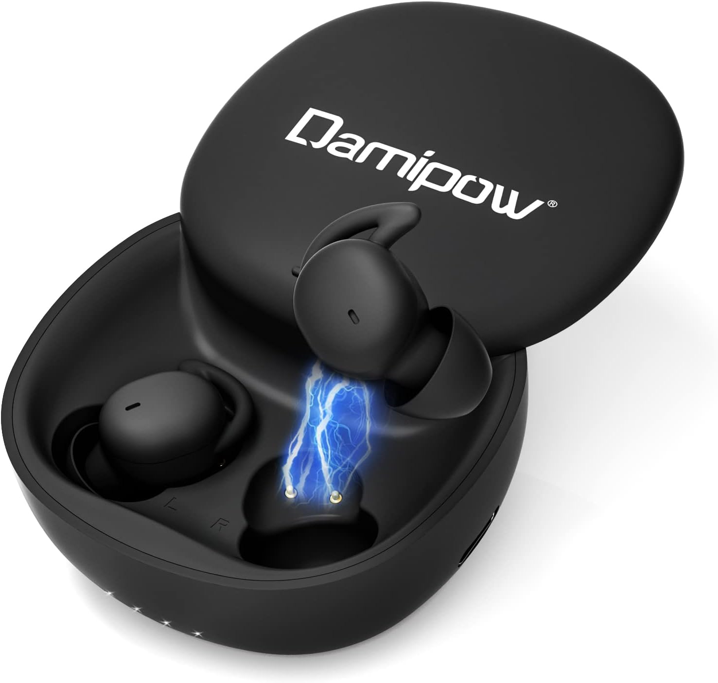 True Wireless Sleep Earbuds, Damipow Noise Blocking Technology Bluetooth Headphones in-Ear, Smallest and Lightest, Ultra Comfortable Designed to Help You Asleep Faster and Sleep Better (Black)