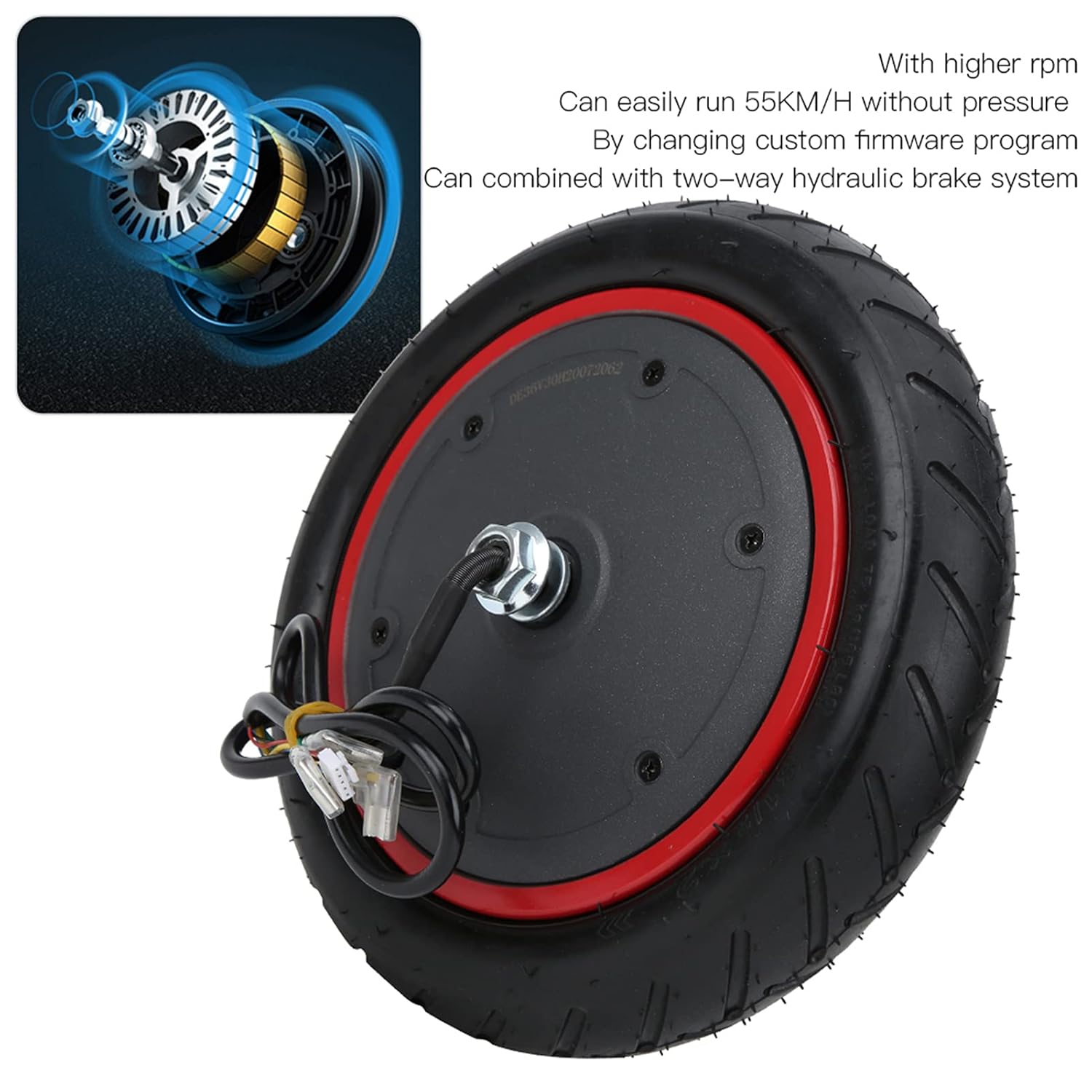RiToEasysports 350W 36V Electric Scooter Hub Motor with Inflatable Tire Compatible with M365/M365 PRO/ M365 PRO2 Electric Scooter Pack of 2