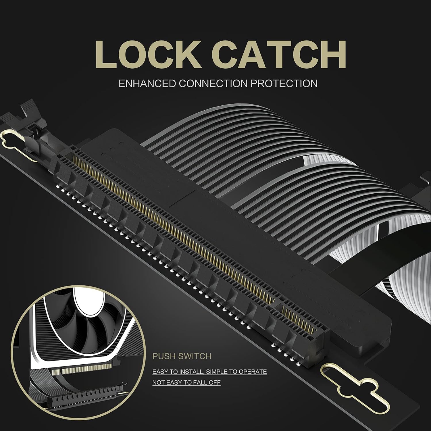 ASIAHORSE PCIE 4.0 16x Shielded Extreme High Speed Riser Cable with PCI Express Port for GPU Extension Card-Right Connector(20CM-90) Pack of 2