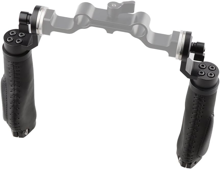 CAMVATE Aluminum Rosette Leather Handle Grip for Rosette Standard Accessory One Pair(Black,M6 Thread,31.8 mm) Pack of 2