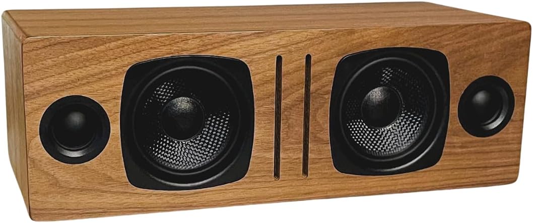 Audioengine B2 Wireless Bluetooth Speaker | Home Music System, Retro Tabletop aptX Bluetooth Speaker, Mini Stereo System | AUX Audio Input for Phone, Tablet, Computer (Black Real Wood Veneer)