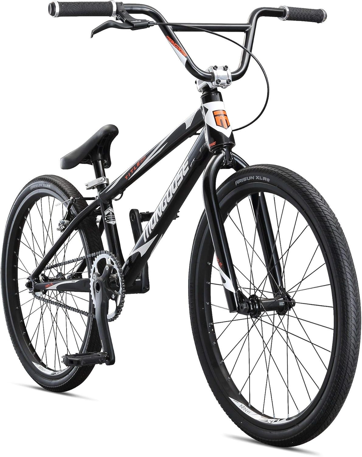 Mongoose Title Elite 24 BMX Race Bike with 24-Inch Wheels in Black for Advanced and Returning Riders, Featuring Professional-Grade 6061 Tectonic T1 Biaxial Hydroformed and Butted Aluminum Frame