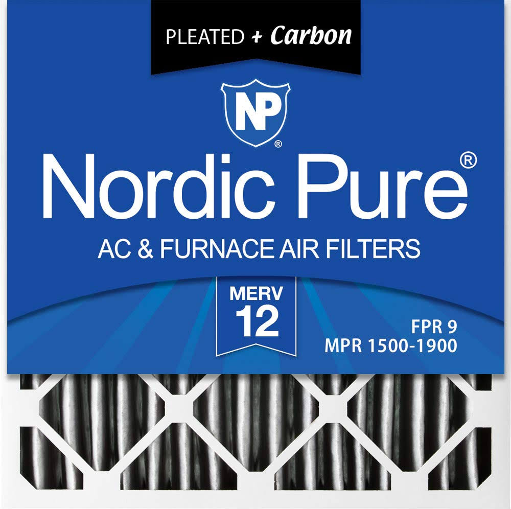 Nordic Pure 24x24x1 Pleated MERV 12 Plus Carbon AC Furnace Filters Qty 6