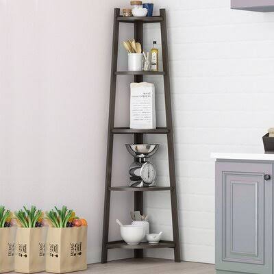 Admira 58x22 H x 13.4x22 W Corner Bookcase Ebern Designs Color: Black