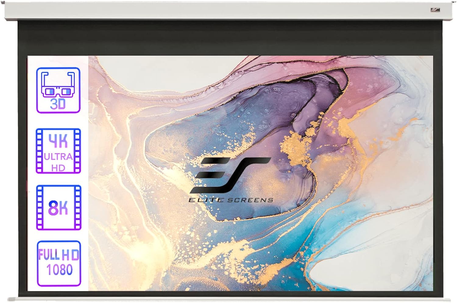 Elite Screens Evanesce Tab-Tension B, 100-inch Diagonal 16:9, 4K / 8K HD Ready, Recessed in-Ceiling Electric Tab Tensioned Projector Screen, Matte White Projection Screen Surface, ETB100HW2-E12