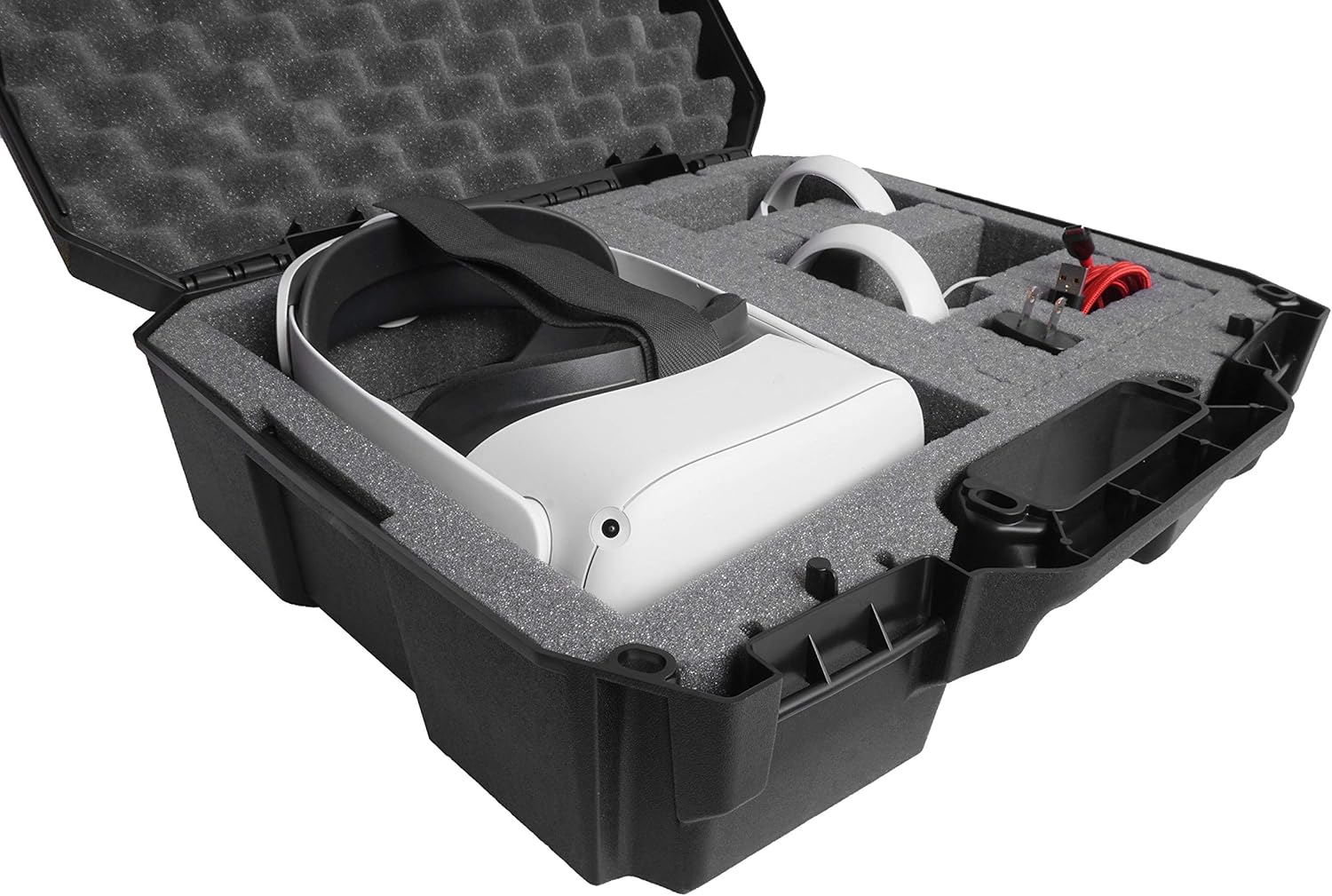 Case Club Hard Case Compatible with Oculus Quest 2 and Oculus Quest VR Gaming Headset & Accessories - Also fits Elite Strap - Compact Design | Impact Protection | Made in USA Pack of 2