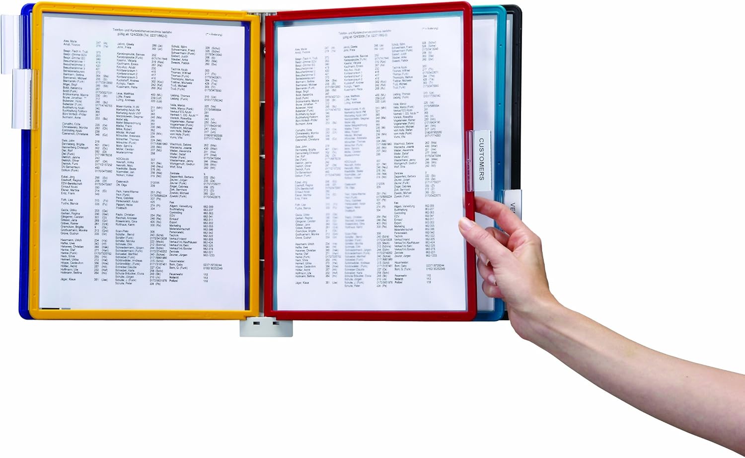 Durable Wall Mounted Reference System, 10 Double-Sided Panels, Letter-Size, Assorted Colors, VARIO Design (535900) , Black Pack of 2