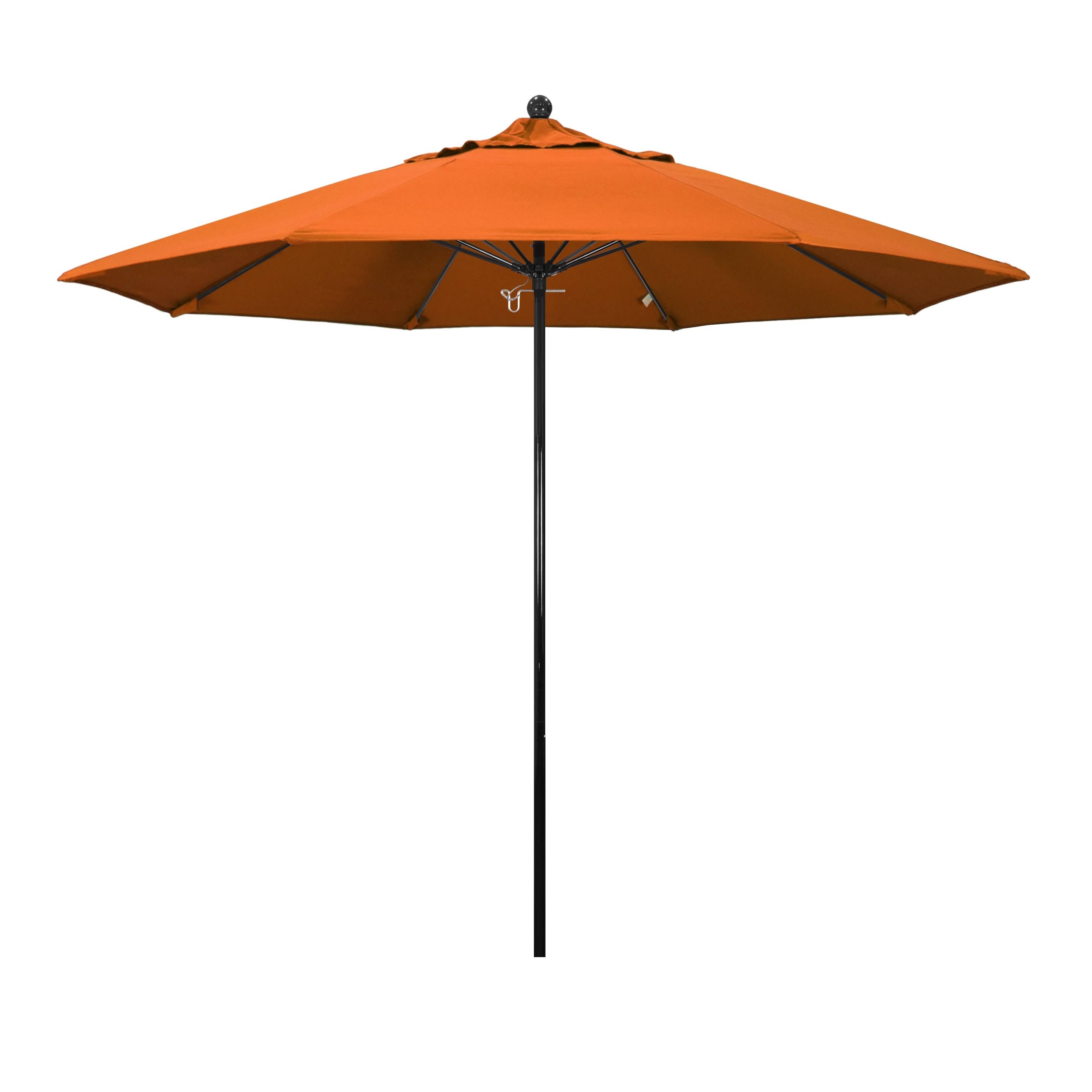 California Umbrella 9& Oceanside Series Patio Umbrella with Fiberglass Pole Fiberglass Ribs Push Lift with Pacifica Tuscan Fabri