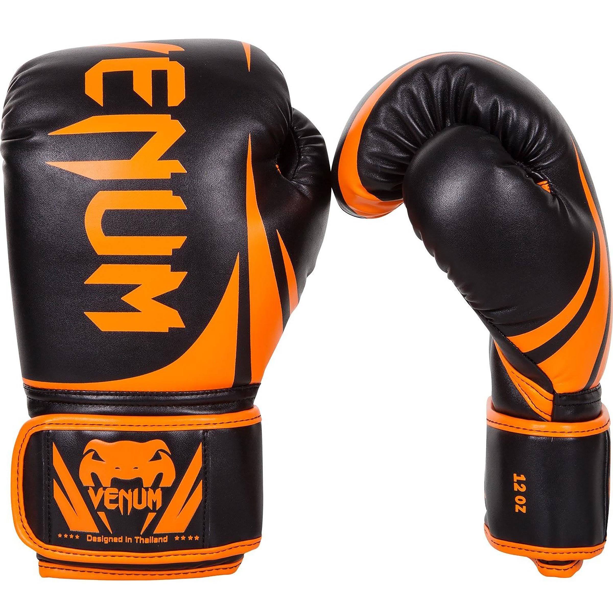 Venum Challenger 2.0 Hook and Loop Boxing Gloves - Black/Neo Orange