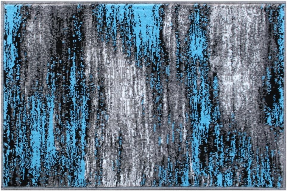 Masada Rugs, Modern Contemporary Runner Area Rug, Grey Black White (2 Feet X 7 Feet, Grey) Runner