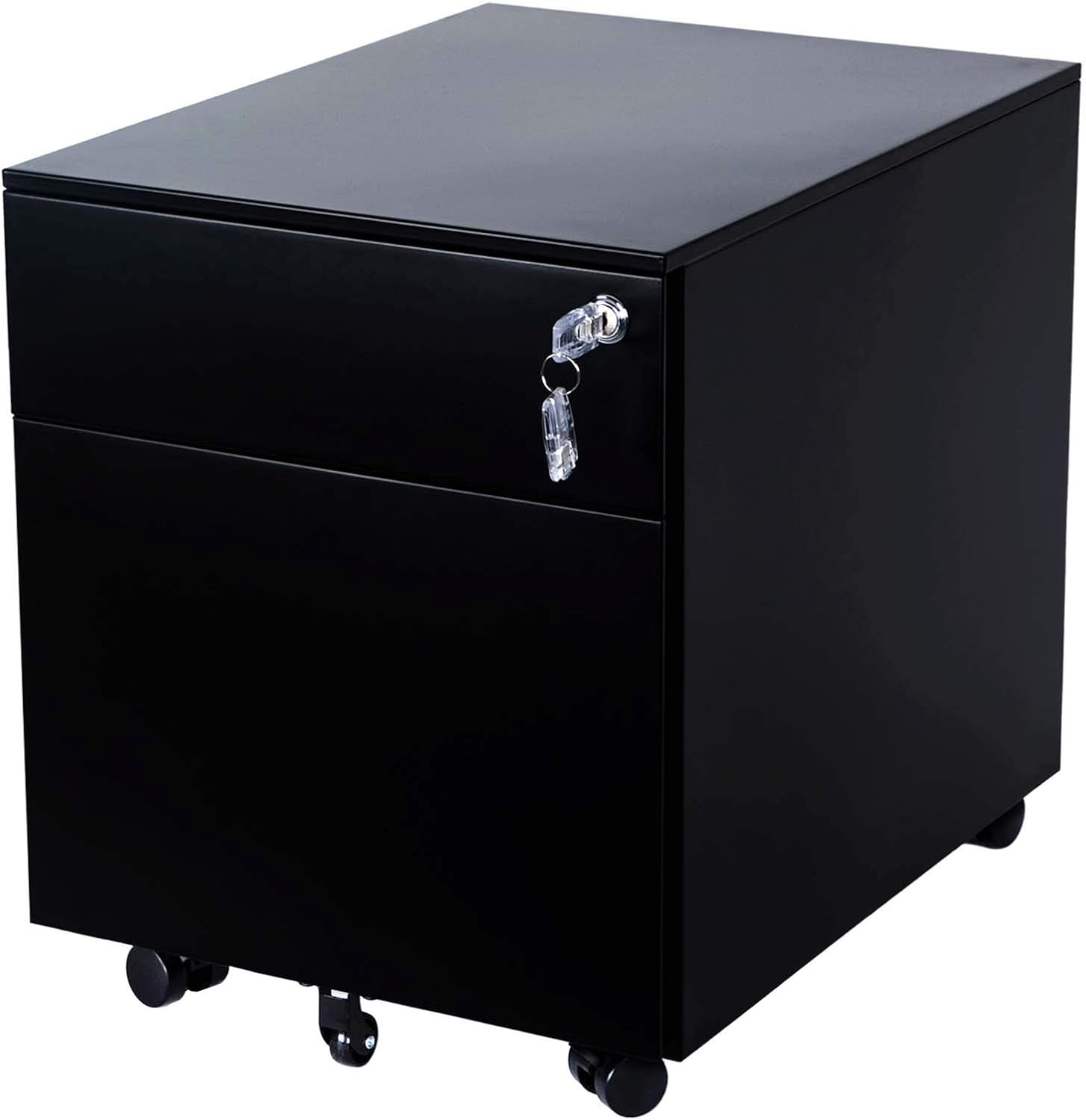 AIMEZO 2-Drawer Mobile File Cabinet Under Desk Storage for Home Office, Fully Assembled Black