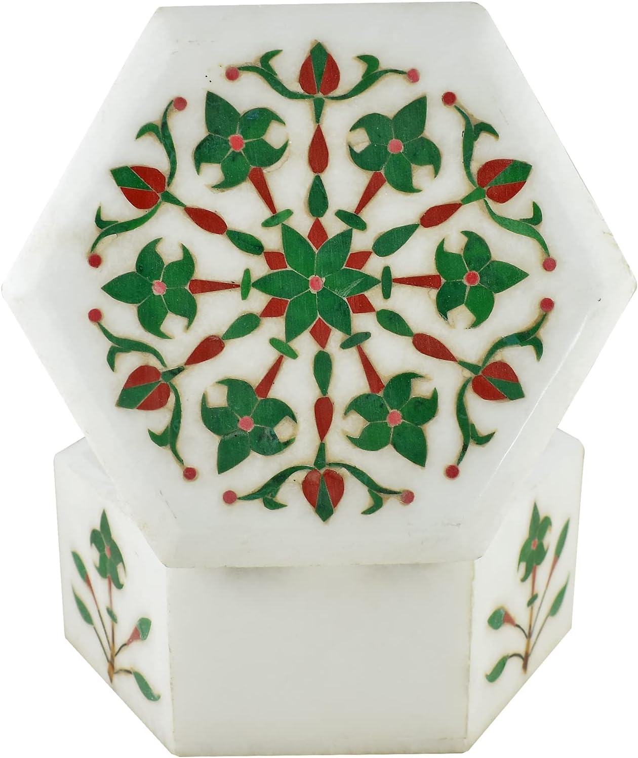 RCIMALL Jaipur. White Marble Jewellery Box Work Home Decoration and best item for diwali gift 15 7 cm Pack of 2