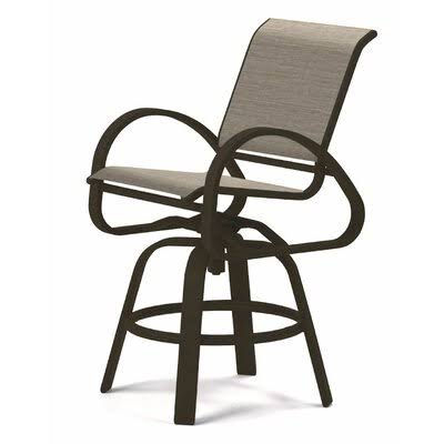 Aruba II 26x22 Patio Bar Stool Telescope Casual Frame Finish: Textured Beachwood, Fabric: Bristol