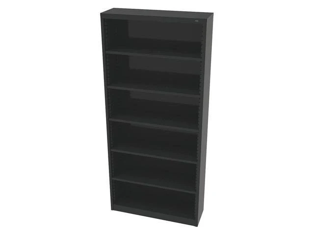 Bookcase, Steel, 7 Shelves, Black B8400