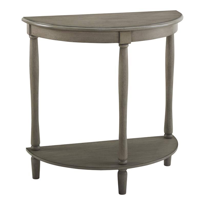 Furniture of America Viceroy Wood Demi Round Console Table in Antique Gray - IDF-AC362GY