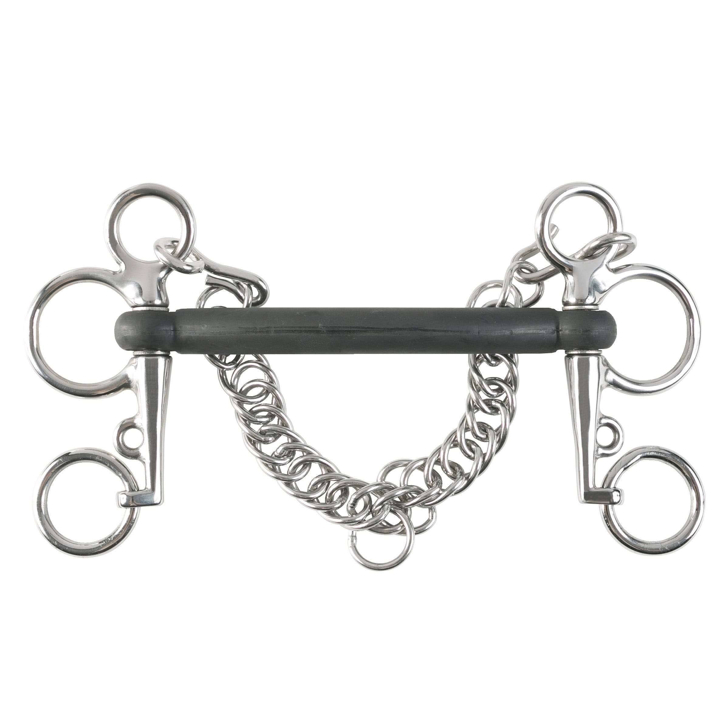 Horze Mullen Mouth Pelham Rubber Bit - 5.25 / Black