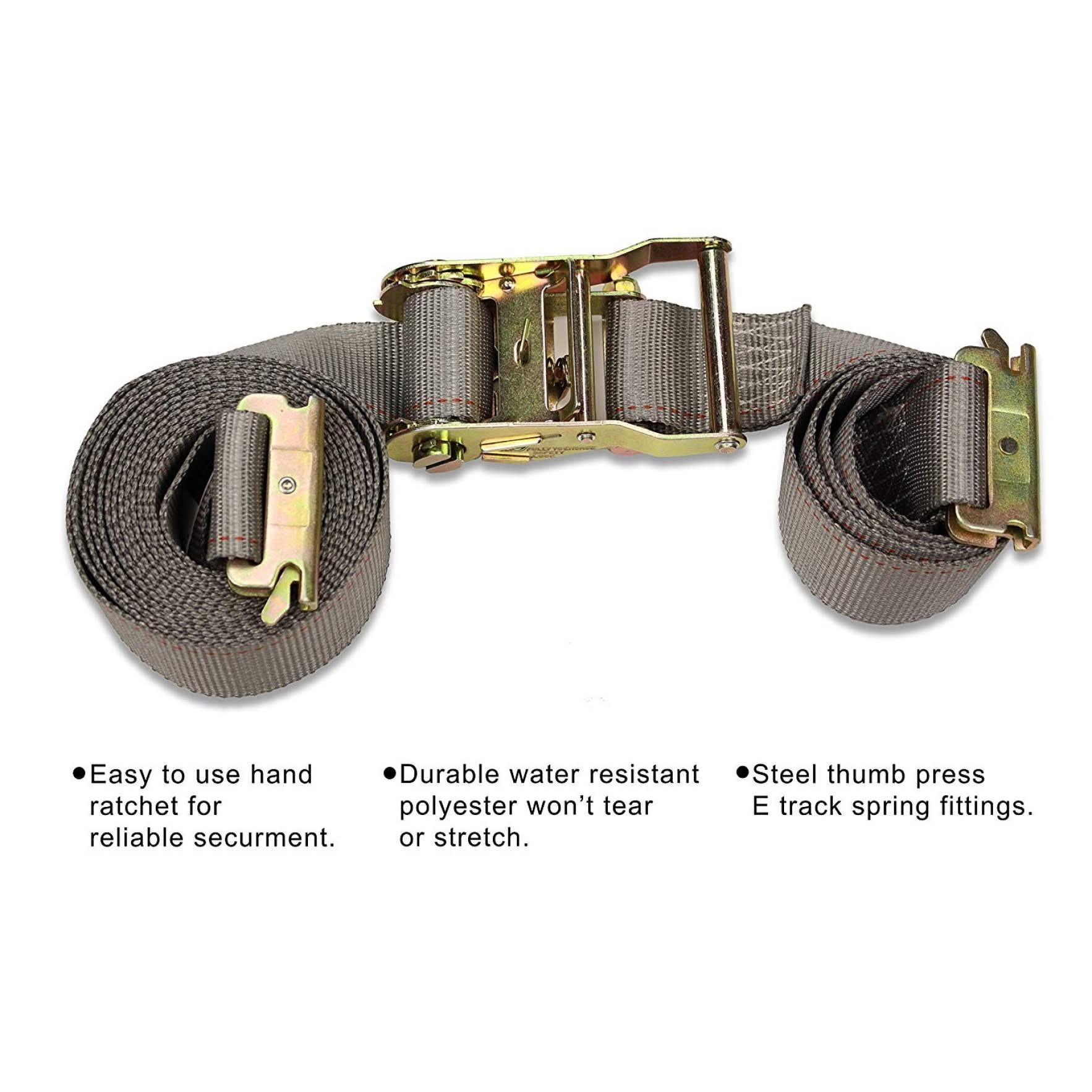 E-Track Tie Down Kit! Four 2x22x16& Ratchet Straps, Eight Tie Offs, Six O Rings, One