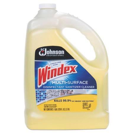 Windex Multi-Surface Disinfectant Cleaner, Citrus, 1 Gal Bottle, 4/Carton - SJN682265