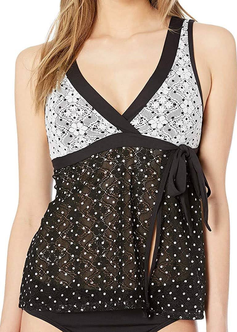 Anne Cole 19MT243 in First Lace Dot Crochet Wrap Tankini Swim Top