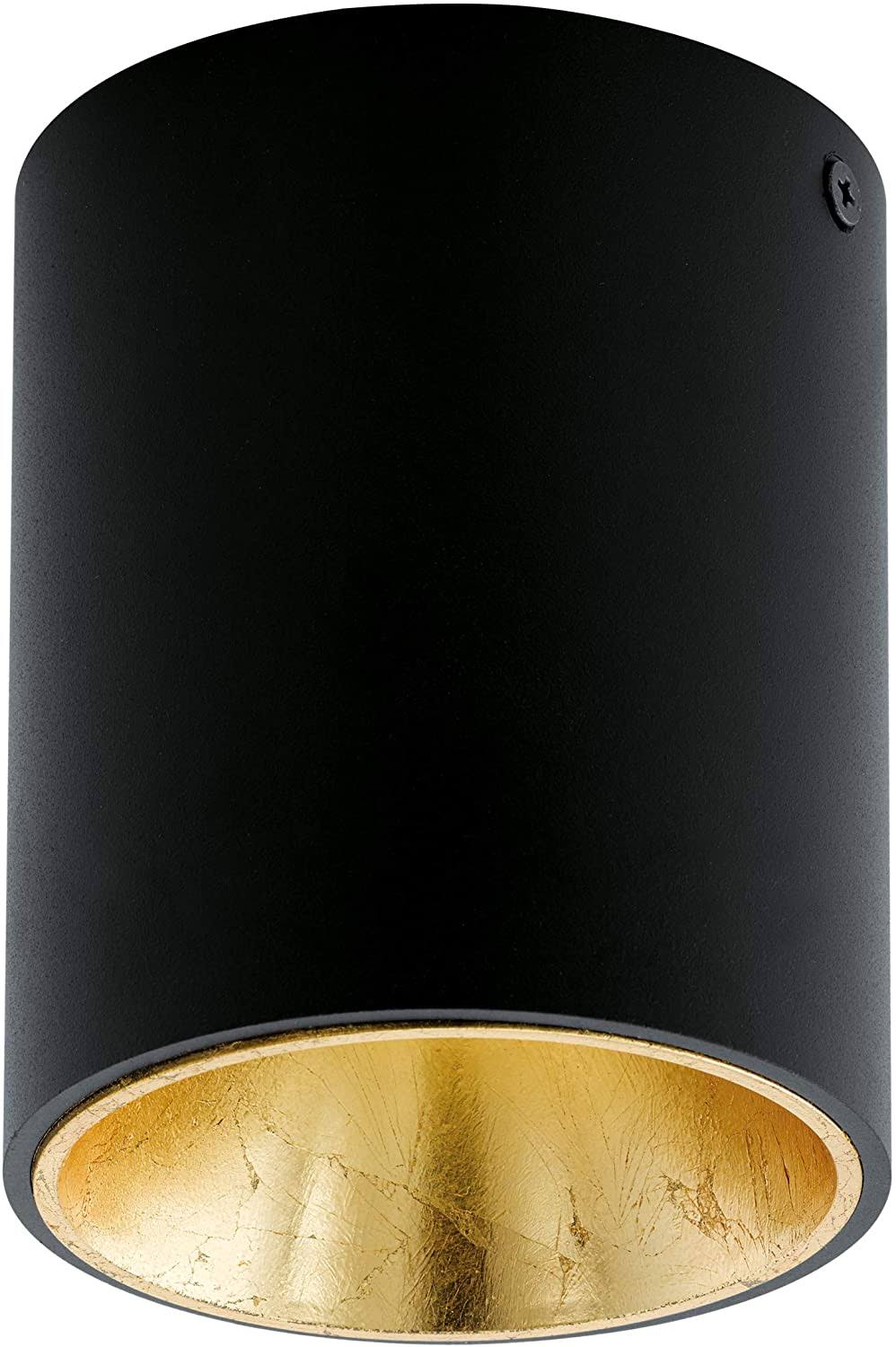 Eglo Wall/Ceiling Lamp, Aluminium, Plastic, Integriert, 4 W, Black, Gold 94502