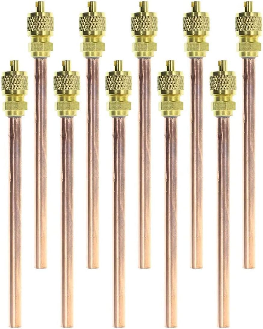 AUTOKAY 10x HVAC AC Schrader Valve Core Remover Cap Tube 1/4