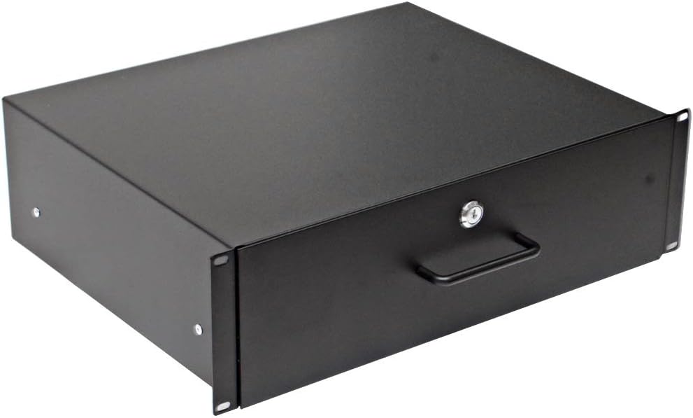 Seismic Audio - NEW 3 SPACE RACK CASE DRAWER with Lock & Key-3 Units 3U