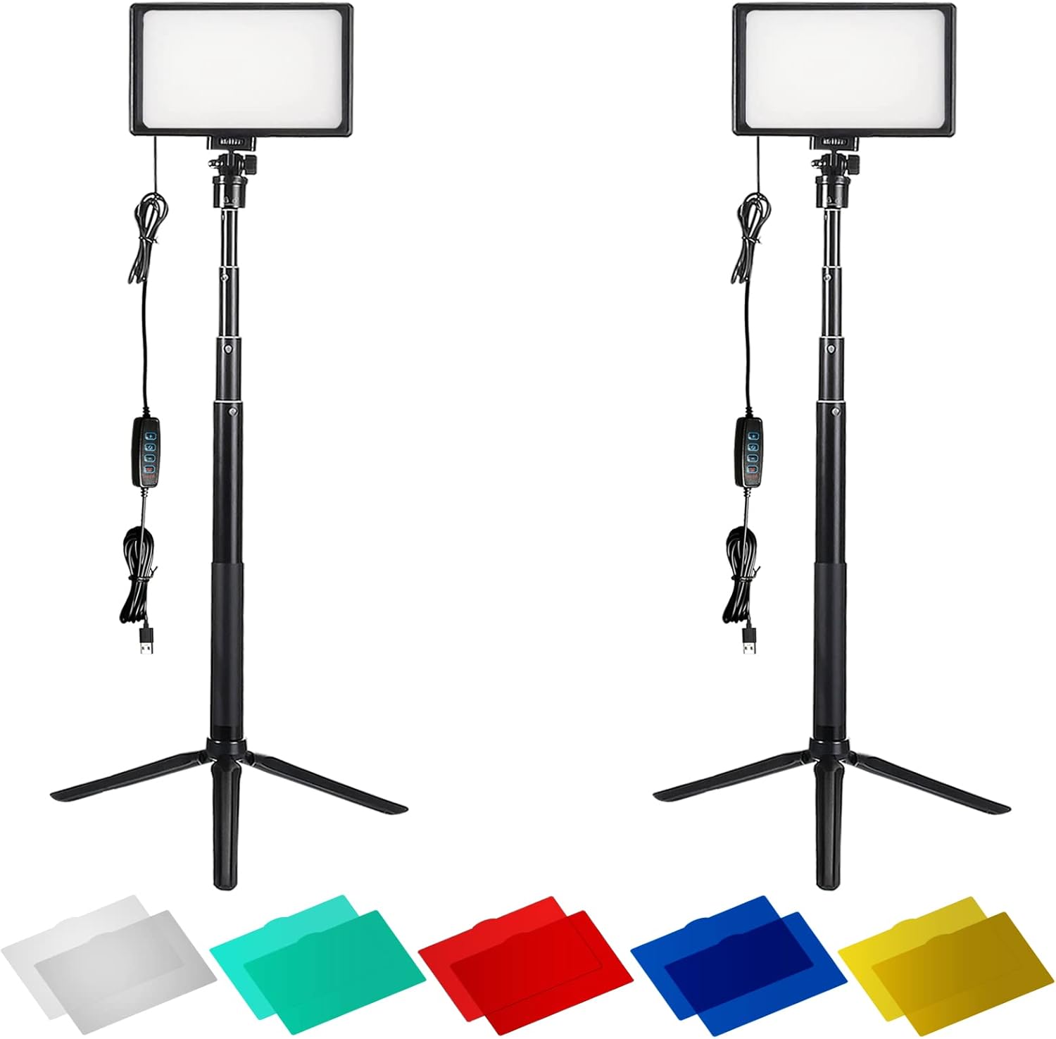 2 Packs Photography Lighting 120 led Lights Kits for Shooting Streaming Professional Stream Light for Video Recording Videos Camera & Photo YouTube Cameras and Video Panel Equipment Studio Portable Pack of 2
