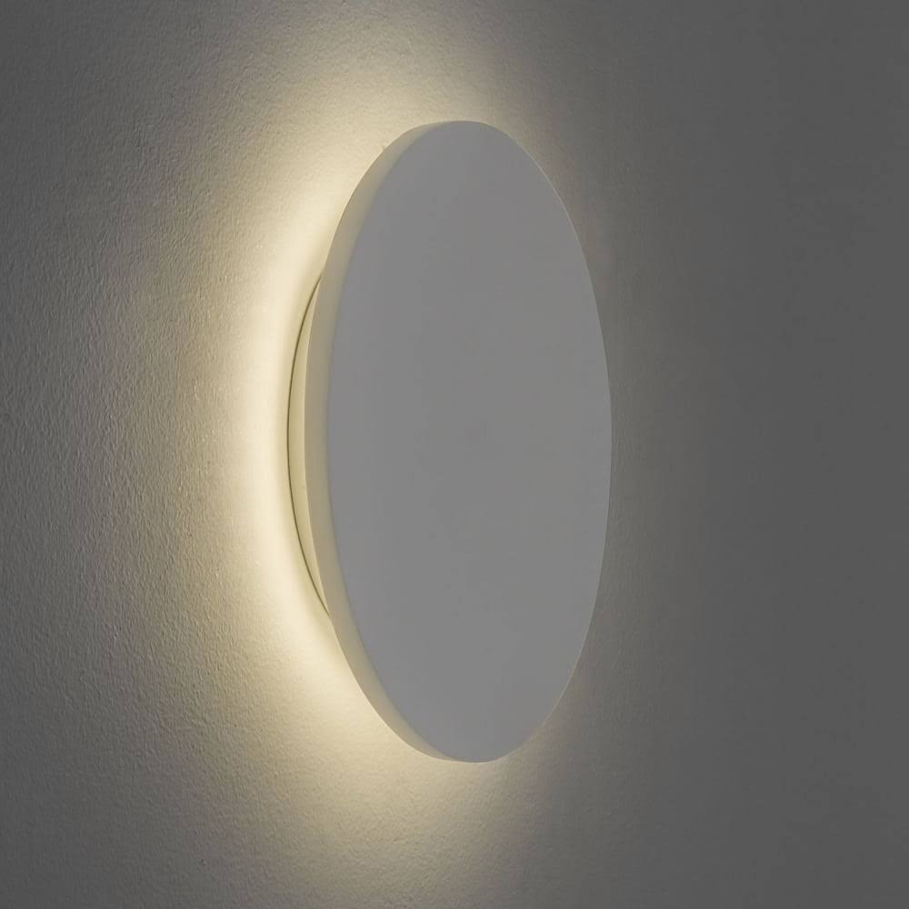 Astro Eclipse 250mm Round White LED Back Lit Wall Light, Warm White 3K Ceramic Wall Lighting 1333002
