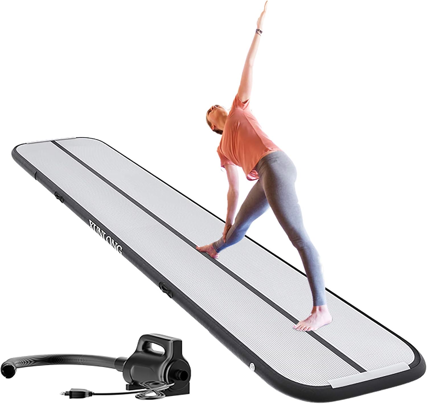 XUNLONG Air Mat Tumble Track 4/8 inchs Thickness Inflatable Gymnastics Training Mat 10ft/13ft/16ft/20ft with Electric Air Pump for Cheerleading/Training/Water Fun/Park/Home use