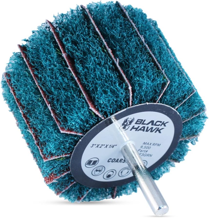 BHA Mounted Interleaf Flap Wheels for Sanding and Finishing, 3&rdquo; x 2&rdquo; x 1/4&rdquo;, Gray (Ultra Fine) - 5 Pack