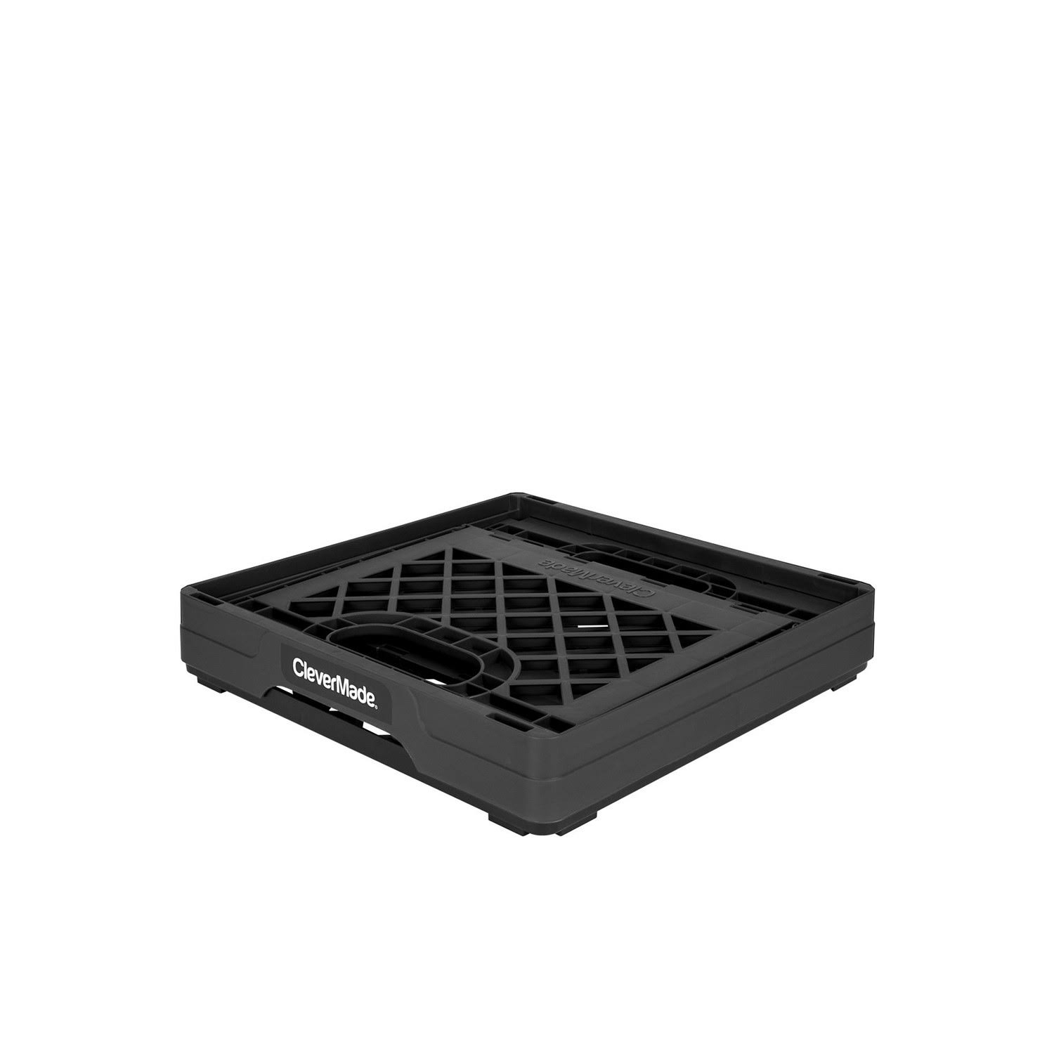 Clevermade - MilkCrates Plastic 25L Collapsible Utility Crate, Black (3-Pack)
