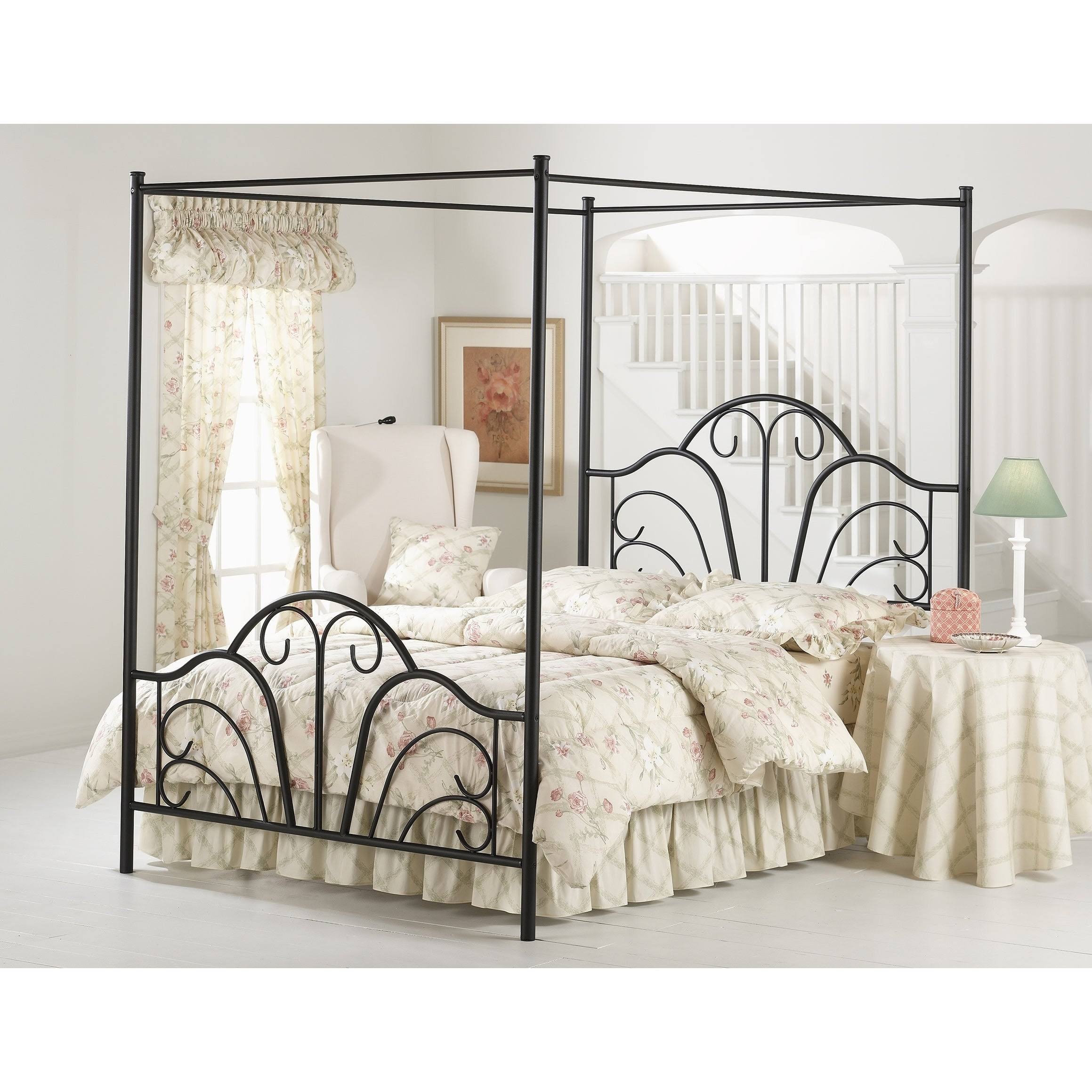 Hillsdale Dover Canopy Bed in Textured Black - Full