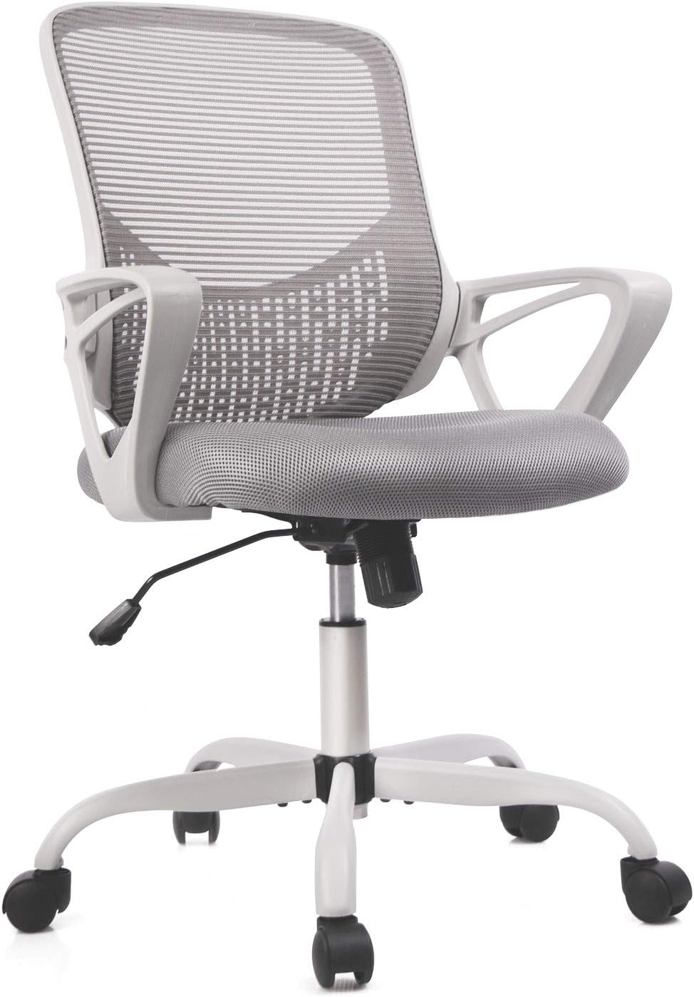 Office Chair, Ergonomic Mesh Home Office Computer Chair with Lumbar Support/Adjustable Headrest/Armrest and Wheels/Mesh High Back/Swivel Rolling (Grey)
