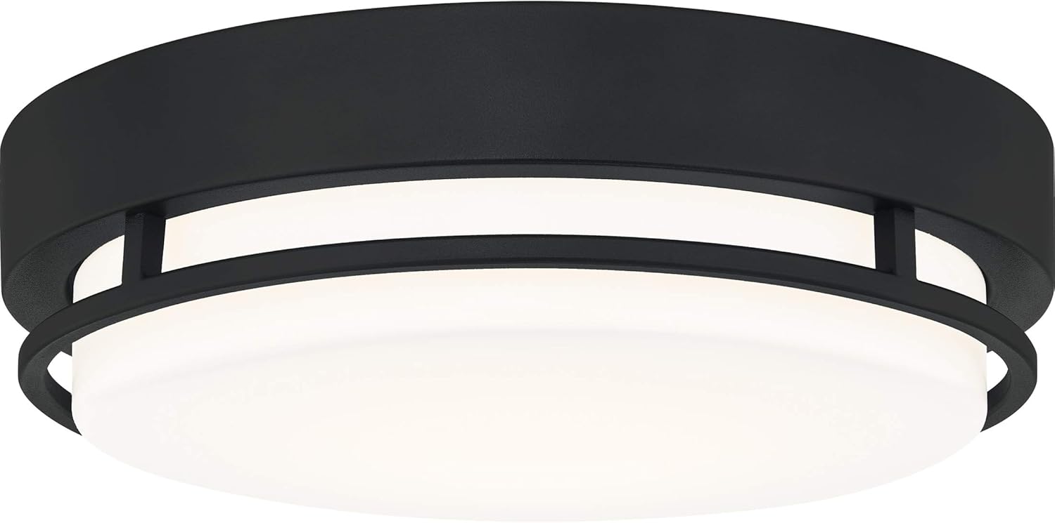 Ashley Harbour DS19290B Sasha Flush Mount, 12 in x 3.5 in, Earth Black