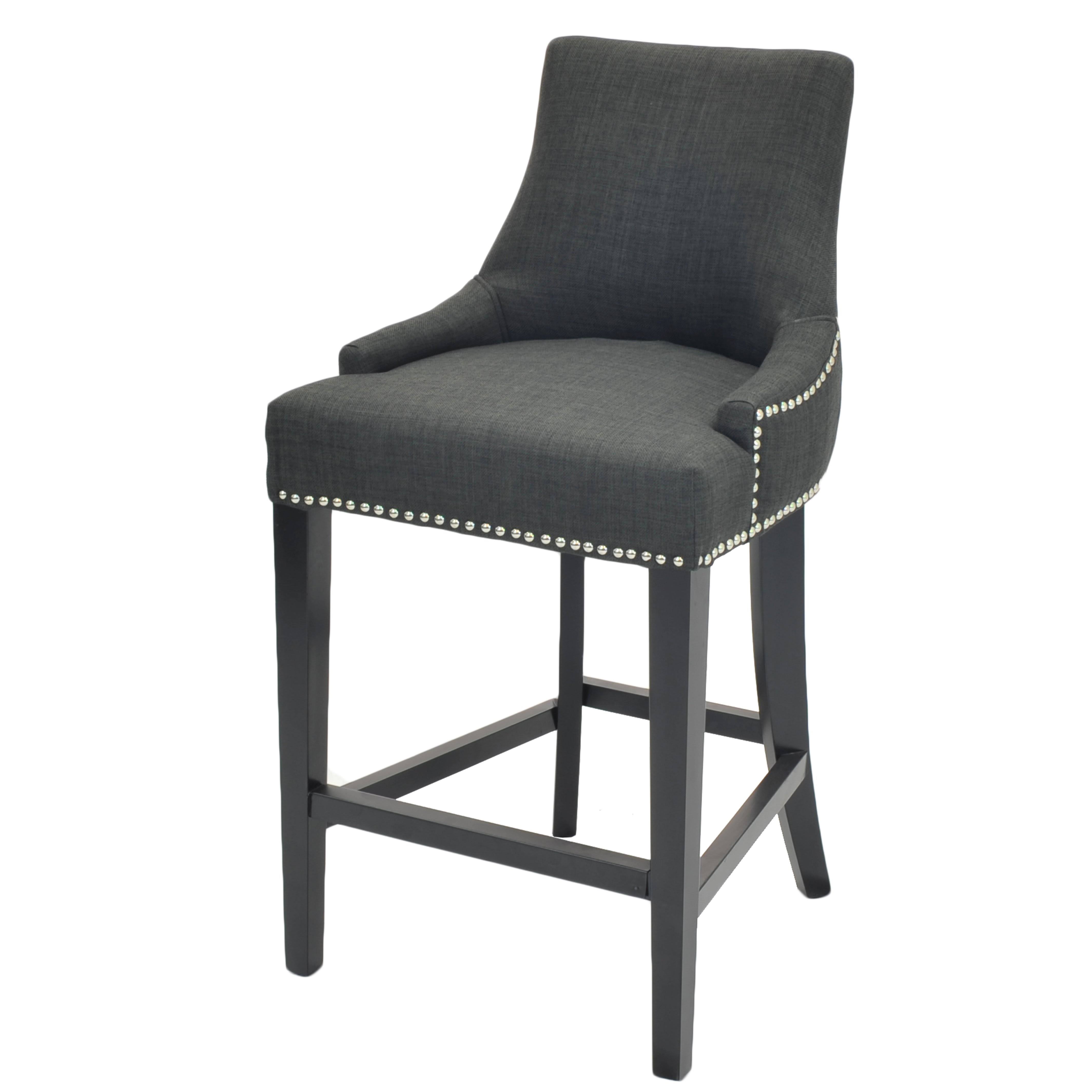 New Pacific Direct Charlotte Fabric Counter Stool, Charcoal