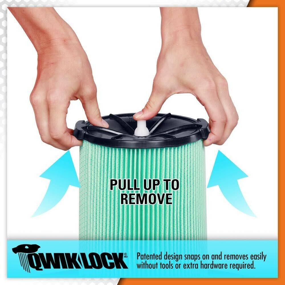 Ridgid 5-Layer Allergen Pleated Paper Filter for 5.0 gal. Wet Dry Vacs (3-Pack) VF6000A