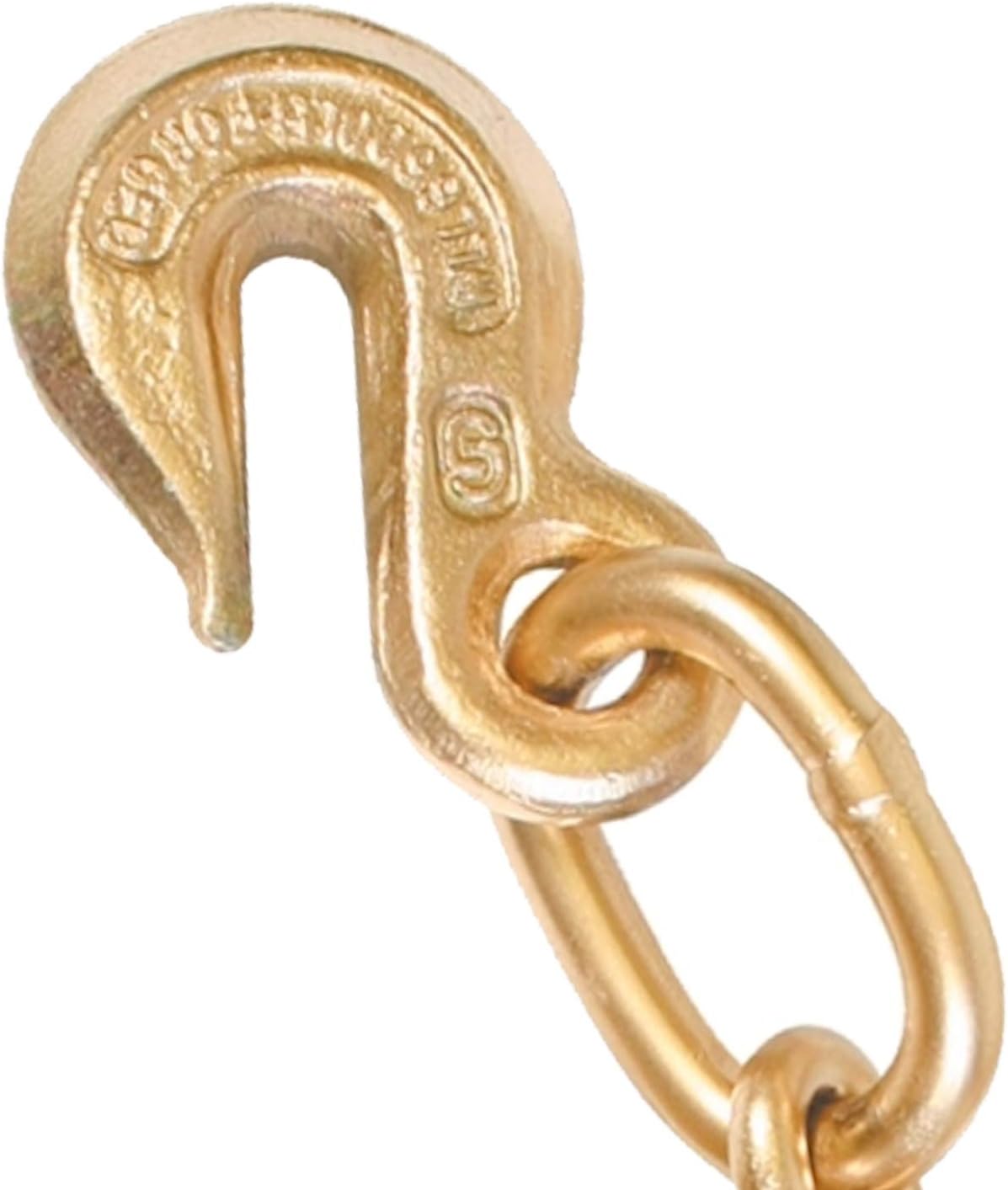 VULCAN Johnstown Tow Chain with 8 Inch Forged J Hook and Grab Hook - Grade 70 Chain - 10 Foot - 4,700 Pound Safe Working Load Pack of 2