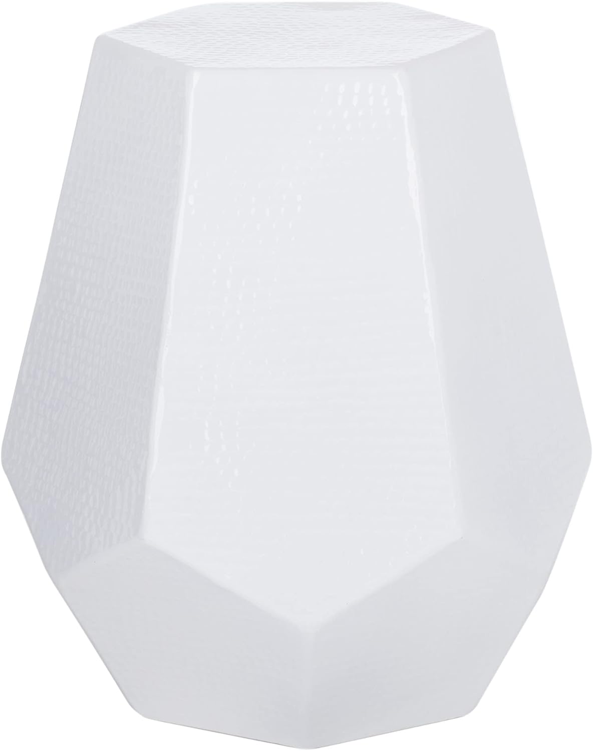 SAFAVIEH Home Collection Tantlum White Hammered Stool Accent Table FOX5509B